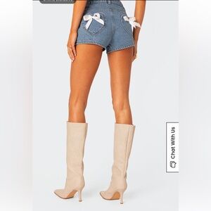 Edikted bow pocket denim shorts